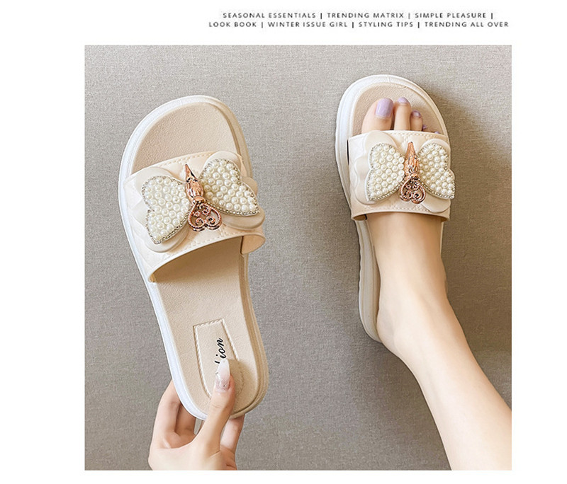 Fashion Casual Flat Shoes Bow Sandals Women Soft Anti-slip Beach Slippers for Ladies