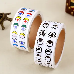 Custom Design Eye Cartoon Stickers In Roll For Kids Removable PVC Vinyl Decorative Eyes Sticker