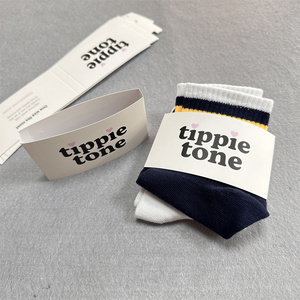 Étiquette personnalisée en carton imprimé avec logo pour emballage de <span class=keywords><strong>chaussettes</strong></span>, manchon personnalisé pour <span class=keywords><strong>chaussettes</strong></span> - Product Image 1