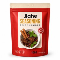 Sachet Doypack Personnalisé JIAHE pour Poudre d'Épices, Imprimé par Héliogravure, Épaissi, Refermable avec Fermeture Éclair, Qualité Alimentaire, Vente en Gros