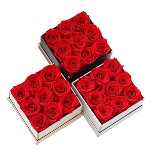กุหลาบที่เก็บรักษาไว้หรูหราในกล่องสี่เหลี่ยมสีแดงกุหลาบตกแต่งสำหรับวันเกิดวันวาเลนไทน์ของขวัญคริสต์มาสนิรันดร์ยาวนาน3-5ปี - Product Image 2