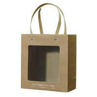 Scatola Creativa Vintage in Carta Kraft Riciclata con Finestra Trasparente e Manico, Dimensioni/Colore Personalizzabili per Conservazione Alimenti e Confezioni Regalo
