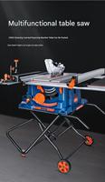 Scie à table portative pliable de 10 pouces, 2000 W, 220 V, capable de couper le bois/PVC/plastique/aluminium, avec moteur pour le travail du bois
