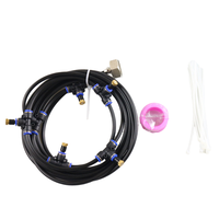 A63 26FT Kit de brumisation d'arrosage portable pour patio et jardin Système de brumisation Ventilateur de refroidissement Kit de brumisation pour ventilateur