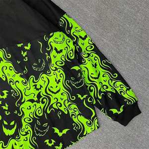 เสื้อยืดแขนยาวของผู้ชายเสื้อยืด100% ผ้าฝ้ายเรืองแสงในที่มืดถักพร้อมพิมพ์ลาย - Product Image 3