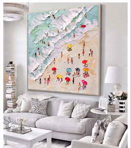 Peinture de natation de côte heureuse 3D peinture de foule d'art de côte d'été abstraite - Product Image 3