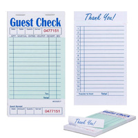 Kingcolor Carnets de chèques invités personnalisés pour serveurs Bloc-notes Chéquier de serveur Livre de reçus alimentaires Livre de chèques de restaurant Liste de chèques
