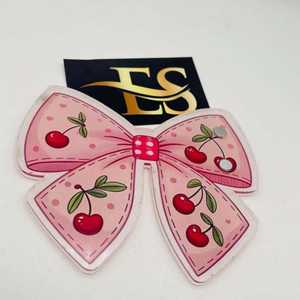 Support à cils en acrylique Cherry Bow Love Lash, instrument de beauté, motif nœud imprimé mignon, support à cils esthétique rose pastel, service OEM - Product Image 4