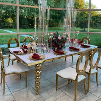 Tables de Repas de Mariage et d'Événements en Acier Inoxydable, Designs de Luxe en Gros
