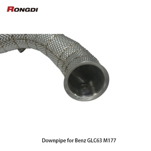 ท่อไอเสียสแตนเลส 304 พร้อมเรโซเนเตอร์สำหรับ Mercedes-Benz GLC63 AMG M177 4.0T ปี 2018-2022 ท่ออัพเกรด - Product Image 5