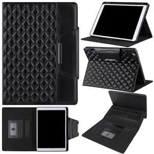 auto sleep wake function pu leather kickstand grid tablet case for ipad 10.2 10.5 samsung A8 T307U T290 amazon HD8 huawei T5 10