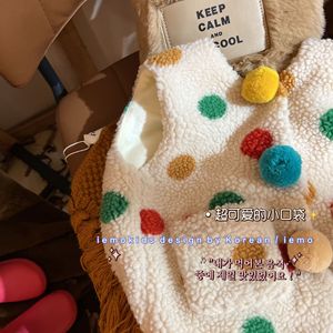 Korean Style Girls Plush Polka Dot Vest Fleece Cotton Autumn Winter Child Vest - Product Image 2