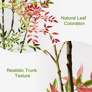 Árbol Artificial de <span class=keywords><strong>Nandina</strong></span> Grande de 6 a 7 Pies de Altura, Planta Artificial Realista para Decoración de Interiores y Exteriores, Hogar, Oficina, Sala de Estar, Dormitorio, Porche - Product Image 4