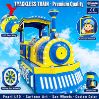 Train touristique électrique sans rails pour aires de jeux extérieures, centres commerciaux, sites touristiques et attractions panoramiques