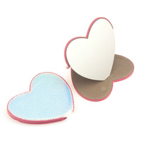 Mini miroir en cuir de forme différente mignon Mini miroir de poche coloré à main