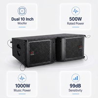 Speaker Line Array NEARSTAR 500W Dua Jalur 8 Ohm Kabinet Kayu Lapis untuk Acara Panggung
