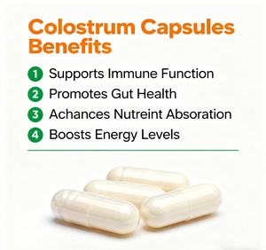 Capsules de colostrum bovin (500 mg) OEM/ODM : Soutien immunitaire et digestif, équilibre intestinal pour une santé holistique - Product Image 2