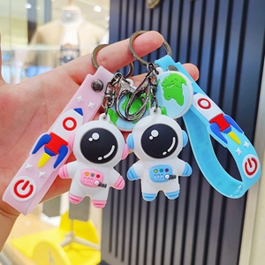 Porte-clés en PVC motif dessin animé, pendentif mignon astronaute anti-perte pour sac à dos, accessoire de sac à main - Product Image 2