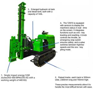 Pilonneuse solaire diesel-hydraulique de haute qualité, qualité supérieure, <span class=keywords><strong>prix</strong></span> bas pour l'installation de supports de centrales solaires - Product Image 4
