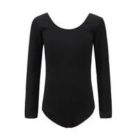Vente flash - Justaucorps de danse pour filles, manches longues, coton et élasthanne, haute qualité, blanc et noir