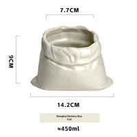 Tasse à café en céramique 3D exquise avec sac en tissu, sans couvercle, pour la maison et les salons de thé, idéale pour les cafés