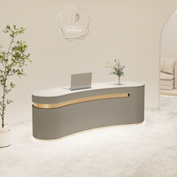 Comptoir de réception courbe réception pour hôtel Spa Salon décoration de bureau intérieur avec rangement mobilier de bureau bureau