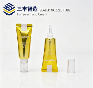 Tubo Exprimible de LDPE Blanco Vacío con Aplicador de Gotero y Tapa de Rosca para Envasado de Suero Cosmético y Protector Solar, 25 mm de Diámetro, Modelo SF-75 - Product Image 2