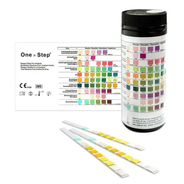 迅速な尿分析URS-10T尿カルシウムテストストリップ白質細胞亜硝酸PH尿テスト用紙