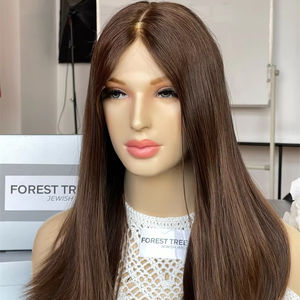 Peluca de cabello eslavo Cabello humano ruso HD Peluca superior de encaje Nudo pequeño Mini capa 100% Cabello humano real para mujeres blancas - Product Image 1