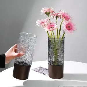 Vase Wedding Table Clear Modern Luxury Nordic Small Cylinder Home Decoration Bud Wood Crystal Glass Flower Vase For Home Decor