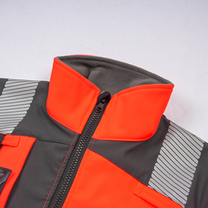 Veste Softshell légère 3 couches en polyester micro <span class=keywords><strong>polaire</strong></span> respirante, imperméable, <span class=keywords><strong>avec</strong></span> <span class=keywords><strong>bande</strong></span> réfléchissante, classe 3 ANSI - Product Image 3