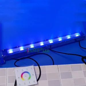 YUANYELED waterpoof ip68 dmx512 app redup lampu cuci bawah air lampu pantai linear 316L lampu kolam dan lampu air mancur