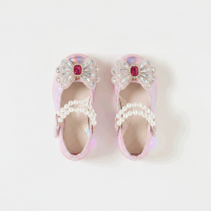 Chaussures LED coréennes OZKIZ pour filles de 2 à 7 ans, motif uni avec nœud décoratif, vente en gros, mode enfantine printemps/automne - Product Image 2