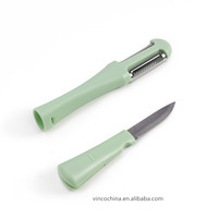 Couteau de cuisine multifonctionnel 3 en 1 éplucheur de légumes couteau de section de rabotage 4 en 1 ouvre-vin éplucheur ensemble de 2