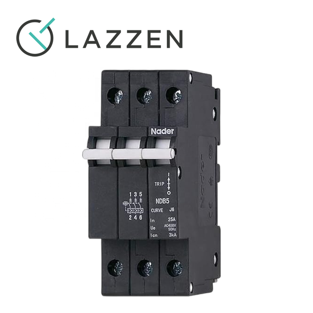 Nader NDB5 DC Miniature Circuit Breaker 20A  80V DC 3 Pole  DIN Rail Mount Miniature Circuit Breaker  Trip Curve: Medium UL1077