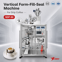 Machine automatique de remplissage et d'emballage de sachets de café filtre SUS304, 60 sachets/min, CE GMP, rinçage à l'azote, codage TTO, film pour sachets alimentaires