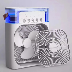Ventilateur brumisateur humidifiant 5 ports USB Type-C, ventilateur de bureau rafraîchissant avec 3 vitesses et 3 niveaux de brume, refroidisseur d'air portable pour la maison et le bureau - Product Image 4