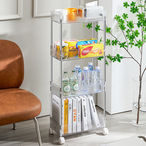 Carrito de Almacenamiento Portátil para Baño, de Plástico Transparente, 4 Niveles, Independiente, con Ruedas, para Almacenamiento en el Suelo del Baño - Product Image 3