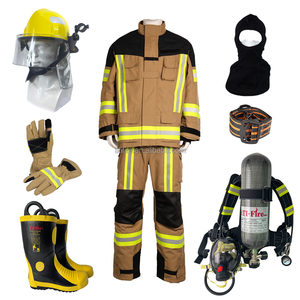 Combinaison de <span class=keywords><strong>pompier</strong></span> EN469 NOMEX IIIA, veste et pantalon de <span class=keywords><strong>pompier</strong></span>, équipement de lutte contre les incendies résistant aux flammes, <span class=keywords><strong>casque</strong></span>, gants, cagoule, bottes, SCBA S7 - Product Image 1