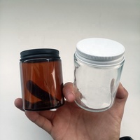 Pot en verre vide ambré transparent avec pulvérisateur mat, capsule et couvercle en plastique à l'épreuve des enfants, écologique, logo personnalisé, pour crème de soin, prêt à être expédié