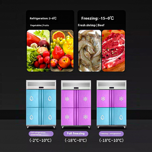Hochleistungs-4-türiger gewerblicher Kühlschrank 201/304 Edelstahl-Direkt luftkühlung Doppelte Temperatur für Restaurants Hotels - Product Image 4