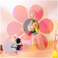 Miroir mural en acrylique à fleurs personnalisé, outil de photographie, miroir mural arc-en-ciel moderne, décoration de la maison, miroir décoratif en acrylique cristal, Art mural