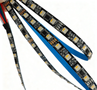 Bandes lumineuses numériques RGBW Epistar IC 2700K-5000K découpables avec contrôle par application, LED intelligentes, PCB noir