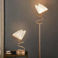 Lampe sur pied de luxe nordique, lampe de table LED papillon créative et minimaliste pour salon et chambre à coucher