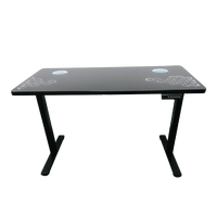 Table de jeu RGB avec plateau en verre trempé pour PC, réglable en hauteur, multifonctionnelle, table de jeu de luxe, bureau électrique ergonomique debout