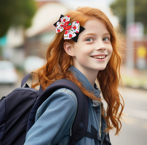 Fiocchi per capelli <span class=keywords><strong>in</strong></span> nastro grosgrain all'ingrosso, fermagli per capelli con stampa a matita e glitter per bambini, accessori per il ritorno a scuola - Product Image 4
