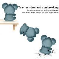 2024 nouvelle tendance Non toxique bébé assiette d'alimentation écologique Silicone forte aspiration plats enfant sevrage formation vaisselle assiette