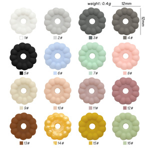 En gros, accessoires pour stylos en silicone de qualité alimentaire : disques de couleur unie, joints perlés rayés et perles rondes gouttelettes - Product Image 2