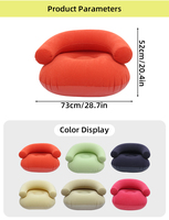 Chaise longue gonflable moderne en PVC floqué en forme de U ou canapé paresseux pour chambre, hôpital et usage extérieur