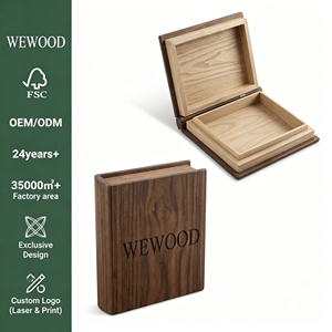 Vietnam New design Book style Wooden Box Handmade Wooden Cigar Humidor box Wooden Cigar Desktop Box for 20 Cigars - Product Image 3